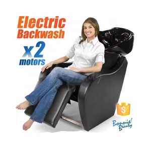 Fauteuil de lavage électrique moderne BonnieBeauty avec bac en fibre de verre et fonctions réglables pour hôtels et salons - Product Image 1