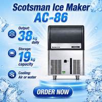 Machine à glaçons en cubes commerciale Scotsman AC-86, haute capacité 400 kg, en acier inoxydable, refroidissement continu air/eau, dégivrage automatique rapide