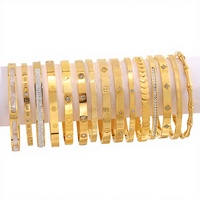 Bracelets en acier inoxydable pour femmes, mode transfrontalière haut de gamme, bijoux assortis à tout, entièrement sertis de diamants, sans couleur