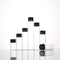 Ru Star Großhandel 5ml-25ml Klare Glasflasche mit Schwarzem Aluminiumverschluss Reagenzglas Süßigkeiten Gewürze Aufbewahrung Leere Nachfüllbare Flaschen