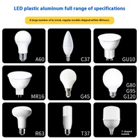 Ampoule LED blanc chaud norme nationale européenne A60, culot E27, baïonnette B22, aluminium et plastique, sans scintillement, alimentation CA