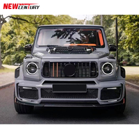 For2019 + Mercedes Classe G W464 Mise à niveau modifiée G900 Fibre de carbone sèche Spoiler avant arrière et kit de calandre de passage de roue d'aile arrière