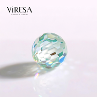 Perles de Moissanite Vert Clair 6mm Rondes Facettées en Vrac Pré-percées pour la Fabrication de Bijoux Bracelet Collier