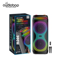 Oudiobop BK-S1201 Enceintes DJ d'extérieur pour fêtes, Subwoofer 12 pouces, Grand Haut-Parleur, Système Sonore Portable Sans Fil LED RGB Haute Puissance