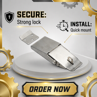 Loquet à levier robuste verrouillable par cadenas avec œillet de verrouillage pour montage en surface, pour boîte à outils
