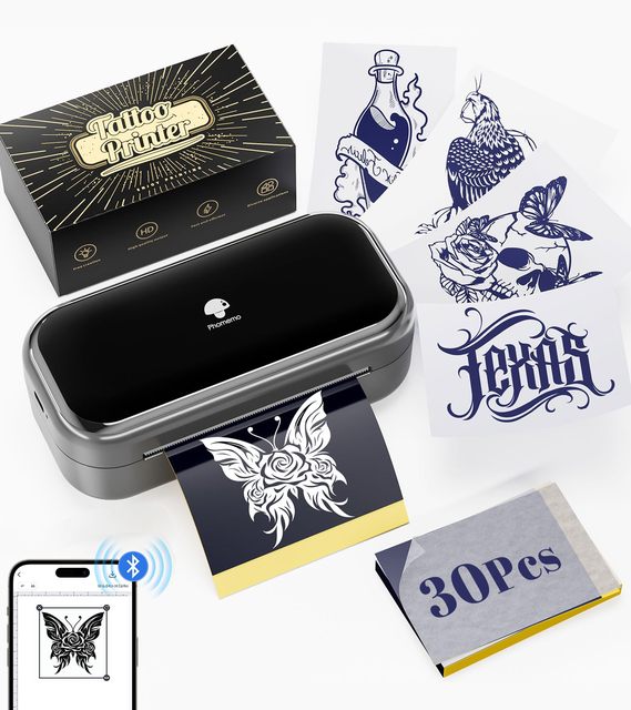 TP31 Thermal Tattoo Printer Portable Tattoo Stencil Printer Inkless Mini Thermal Printer for Tattoo Transfer Paper