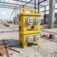 Boîte de distribution d'électricité portable et temporaire pour chantier, étanche IP67