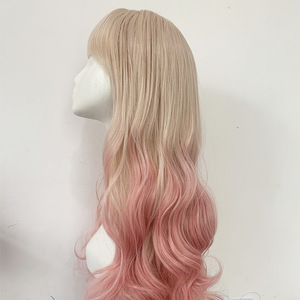 Pelucas sintéticas populares para mujer, largas y rizadas, con <span class=keywords><strong>flequillo</strong></span>, para fiestas y cosplay - Product Image 3