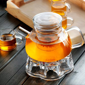 Teiera in vetro fatta a mano di Design moderno da 600ml con filtro infusore da 20 once per microonde per <span class=keywords><strong>caffè</strong></span> <span class=keywords><strong>e</strong></span> tè sfuso Set rifornito - Product Image 1
