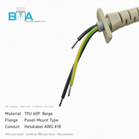Kabel Harness TPU Abu-abu 3-Kawat 18AWG 1.828M Dengan Cetakan Peredam Tekanan SR untuk Pengkabelan Daya Perangkat Otomasi