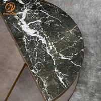 Meubles de salon de table basse de dessus de marbre de base d'acier inoxydable d'or de luxe