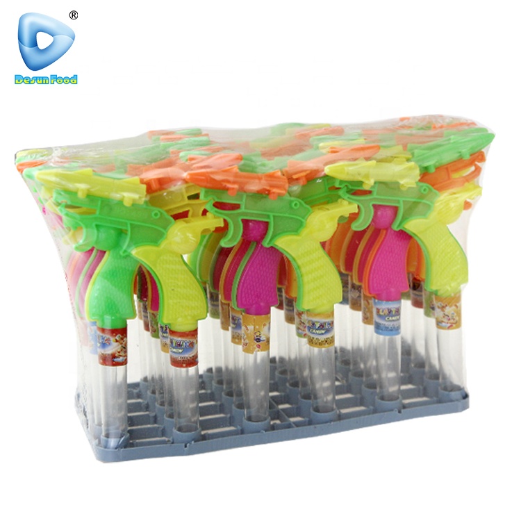 China Cheap Plastic Gun Whistle Toy Candy Factory