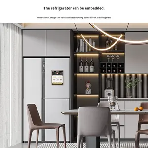 ארון תצוגה מודרני מעץ מלא לסלון, ארון יין, דלתות זכוכית בגובה מלא, גישה נוחה, ריהוט ביתי ידידותי לסביבה - Product Image 4