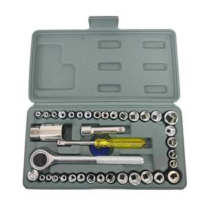 40pcs 3/8 Inch Hand <b>Tools</b> <b>Box</b> Wrench Spanner Socket Set With Ratchet - Product Image 1