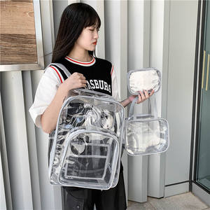 Sac à dos pour femmes en PVC transparent sur mesure, vente en gros d'usine 2025, sac à dos transparent en vinyle personnalisé pour l'école - Product Image 1