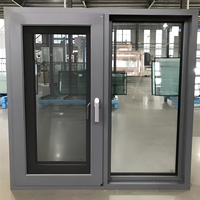 Fenêtre à battant en alliage d'aluminium sur mesure avec moustiquaire pour salle de bain, chambre, villa, maison