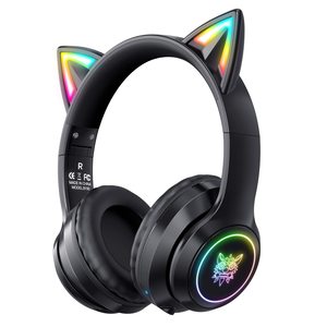 Auriculares BT con orejas de gato de nuevo diseño, auriculares plegables con modo inalámbrico y con <span class=keywords><strong>cable</strong></span> y micrófono, luz LED RGB, regalo para niñas - Product Image 1