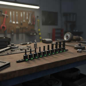 FG 152RH/S9 Socket <b>Set</b> 9-Piece Metric Hex Bit <b>Driver</b> Automotive Repair Tool - Product Image 3