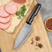 Couteau à steak de cuisine damassé fait à la main manche en ébène de haute qualité produits en gros de la Chine