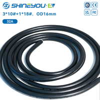 Câble de charge EVSE Shineyou 5M 32A TPU Type 1 3*10, vente en gros uniquement # +1*18 #   Câble de chargeur EV personnalisable OD16mm SAE J1772 pour toutes les voitures électriques