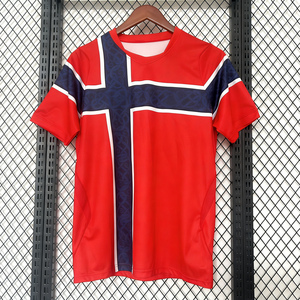 Summer <b>Soccer</b> Wear New Season 2026 Norway Home Jersey Crew Neck Unisex Short Sleeve Printed Quick Dry Uniform European - Product Image 1