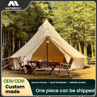 Tente cloche Sahara extra large de 4 m, en toile de coton imperméable, style yourte avec auvent et foyer