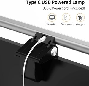 Lampada da Lettura LED OEM per la Protezione degli Occhi con Dimmerazione Continua USB, <span class=keywords><strong>Luce</strong></span> Regolabile per Monitor di Computer e Laptop con Webcam 1080p - Product Image 6