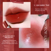 Brillo Labial Cosmético Personalizado al por Mayor, Brillo Labial Rojo Impermeable de Larga Duración, Lápices Labiales Impermeables de Marca Privada para Maquillaje y Belleza