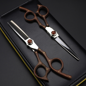 Ciseaux à cheveux professionnels avec manche en bois, ciseaux de barbier, ciseaux de coiffure japonais VG10 - Product Image 6