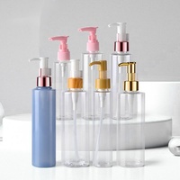 Bouteille de lotion en PET de 100 ml, 150 ml, 200 ml, 250 ml, 300 ml, 400 ml, 500 ml, bouteille en plastique vide, bouteille de shampooing avec tête de pompe dorée