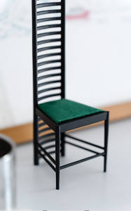 Série de chaises miniatures de collection muséale des années 1970, dossier haut, <span class=keywords><strong>Cassina</strong></span> Hill House, mobilier miniature pour <span class=keywords><strong>maison</strong></span> de poupée 1/6 - Product Image 5