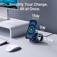 Conception de champignon Magnétique 4-en-1 Chargement sans fil de plusieurs appareils Support Lumière ambiante pour téléphone Montre Écouteur