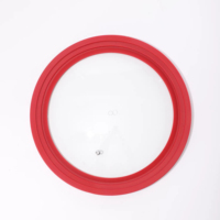 Couvercle en silicone universel avec rebord en verre trempé et joint de sortie de vapeur pour casseroles et ustensiles de cuisson