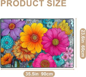 Tapis de bain en diatomite à motif floral peint à l'huile en 3D personnalisé, séchage rapide, antidérapant, en caoutchouc, pour salle de bain, toilettes, style moderne, hôtels - Product Image 2