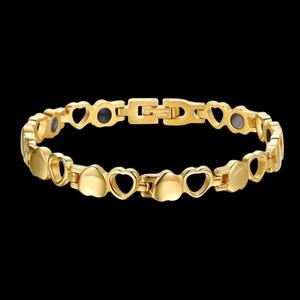 Custom Luxury Non Tarnish <b>14k</b> 18k <b>Gold</b> Plated 316l Stainless Steel Magnetic Heart <b>Bracelet</b> Bangle for Women - Product Image 5