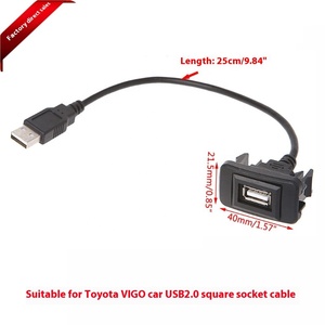 Panel <span class=keywords><strong>de</strong></span> Montaje para Coche <span class=keywords><strong>VIGO</strong></span>, Altavoz, Cable <span class=keywords><strong>de</strong></span> Extensión USB 2.0 Cuadrado, Cable <span class=keywords><strong>de</strong></span> Datos para Toyota <span class=keywords><strong>VIGO</strong></span> - Product Image 2