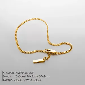 EManco Vente en gros de bijoux Bracelet avec chaîne en fil métallique Bracelet en acier inoxydable pour hommes en or blanc à la mode