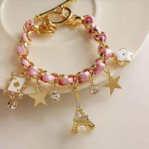 Pulseras y Brazaletes de Cuero con Dijes de Póker de Estilo Moderno, Joyería con la Torre Eiffel y Estrellas para Mujer, Precio Bajo, Regalos de Navidad Coreanos - Product Image 2