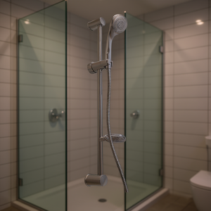 Juego completo de herrajes para baño con riel deslizante para bañera doble, cromado, 70.7 cm de altura - Product Image 3