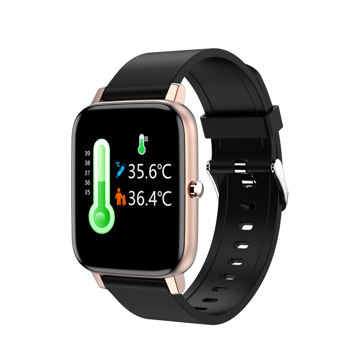 Body Temperature Smart Bracelet 1.69 Rectangle Waterproof High Quality H80 Smart Watch