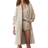 cardigan long en tricot pour femme, manteau ouvert sur le devant, pull d'hiver, veste décontractée, vêtement d'extérieur chaud