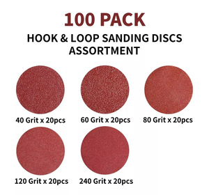Lokaler Lagerbestand in US - 100 Stück 5-Zoll-Schleifscheiben Hakens ch laufe 8-Loch-Schleifpapier 40 60 80 120 240 Körnung - Product Image 2