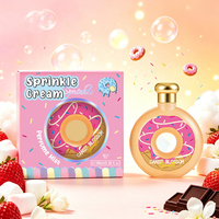 Prêt à expédier, directement de l'usine, parfum pour femme en spray en flacon Donut, longue durée, aux notes de fraise, cerise, crème glacée, lait et vanille, 100ml 3.38oz