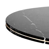 Ensemble de tables rondes de salle à manger de luxe léger avec plateau en marbre naturel et pieds en acier inoxydable, 6 chaises