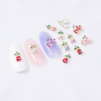 Décorations de manucure en alliage métallique argenté et doré de haute qualité, en gros, en vrac, pour bijoux, fleurs 3D et breloques pour nail art