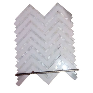 Tinh Khiết Trắng Đá Cẩm Thạch Mix Shell Mosaic Chevron Gạch - Product Image 6