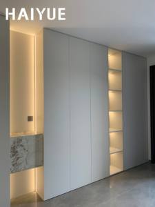 HAIYUE Villa Hotel Apartments Bedroom Wooden <strong>Wardrobe</strong> Closet Furniture Closet <strong>Wardrobe</strong> Customized Durable Adjustable Modern - Product Image 1