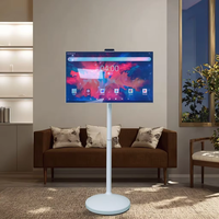 32 pouces VETO Smart Android Interactive LED TV Portable avec batterie rechargeable 5H Autonomie de la batterie blanche 5H