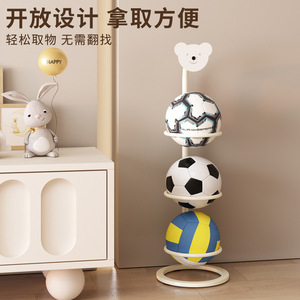 Estante de Almacenamiento de Pelotas de 3 Niveles, Tipo Redondo, Material PP Blanco, para Niños, Organizador de Juguetes y Equipo Deportivo de Interior - Product Image 3