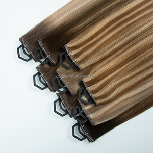 Best Salon Quality Remy Human Hair Butterfly Weft Invisible Micro <b>Bead</b> Hole Weft Double Drawn <b>Extensions</b> - Product Image 4